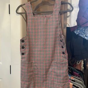 Checkered overall dress